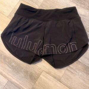 lululemon Speed up lined 4” Run Shorts with *graphic